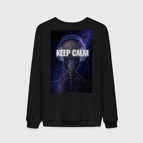 Мужской свитшот ART - KEEP CALM / Черный – фото 2