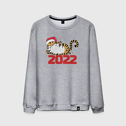 Свитшот хлопковый мужской Романтичный тигр 2022, цвет: меланж