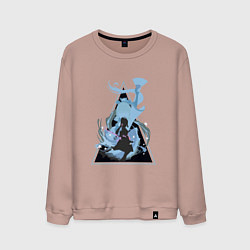 Свитшот хлопковый мужской Genshin Impact AyakaАяка, цвет: пыльно-розовый