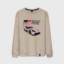 Свитшот хлопковый мужской Toyota Gazoo Racing Team, Finland, цвет: миндальный