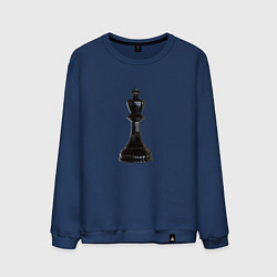 Свитшот хлопковый мужской Шахматная фигура Чёрный король, цвет: тёмно-синий
