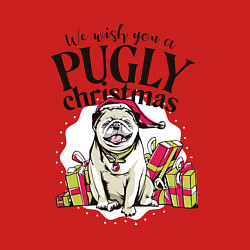 Свитшот хлопковый мужской Pugly Christmas, цвет: красный — фото 2
