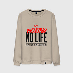 Свитшот хлопковый мужской No boxing No Life, цвет: миндальный