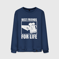 Свитшот хлопковый мужской Best Friends For Life-Кулак встрою, цвет: тёмно-синий