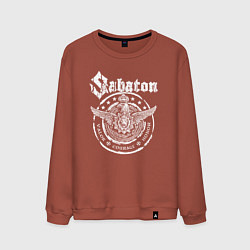 Свитшот хлопковый мужской Белый логотип Sabaton, цвет: кирпичный
