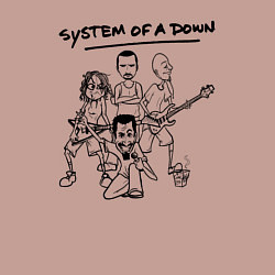 Свитшот хлопковый мужской Арт на группу System of a Down, цвет: пыльно-розовый — фото 2