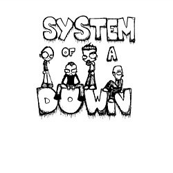 Свитшот хлопковый мужской Карикатура на группу System of a Down, цвет: белый — фото 2