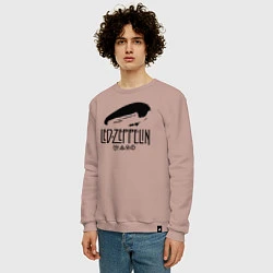 Свитшот хлопковый мужской Дирижабль Led Zeppelin с лого участников, цвет: пыльно-розовый — фото 2