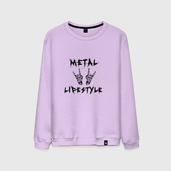 Свитшот хлопковый мужской Металлика Metallica рок, цвет: лаванда