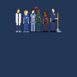 Свитшот хлопковый мужской SCRUBS pixels, цвет: тёмно-синий — фото 2