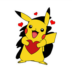 Свитшот хлопковый мужской ПИКАЧУ И СЕРДЕЧКО POKENON PIKACHU LOVE, цвет: белый — фото 2