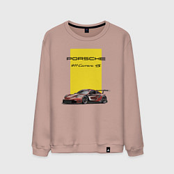 Свитшот хлопковый мужской Porsche Carrera 4S Motorsport, цвет: пыльно-розовый