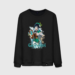 Свитшот хлопковый мужской Венти Venti Genshin Impact, цвет: черный