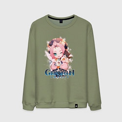 Свитшот хлопковый мужской Диона Diona Genshin Impact, цвет: авокадо