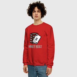 Свитшот хлопковый мужской Money Heist King, цвет: красный — фото 2