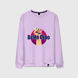 Свитшот хлопковый мужской Bella Ciao Fist, цвет: лаванда