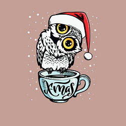 Свитшот хлопковый мужской X-mas Owl, цвет: пыльно-розовый — фото 2