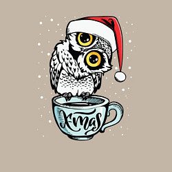 Свитшот хлопковый мужской X-mas Owl, цвет: миндальный — фото 2