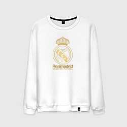 Свитшот хлопковый мужской Real Madrid gold logo, цвет: белый