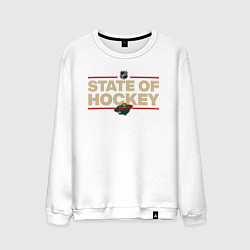 Свитшот хлопковый мужской Minnesota Wild NHL Миннесота Уайлд НХЛ, цвет: белый