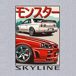 Свитшот хлопковый мужской Nissan Skyline Ниссан Скайлайн, цвет: меланж — фото 2