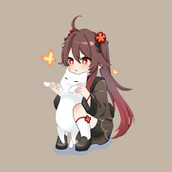 Свитшот хлопковый мужской ХУ ТАО И БЕЛЫЙ КОТИК, цвет: миндальный — фото 2