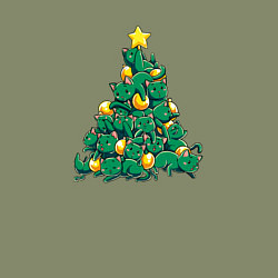 Свитшот хлопковый мужской Christmas Tree Made Of Green Cats, цвет: авокадо — фото 2