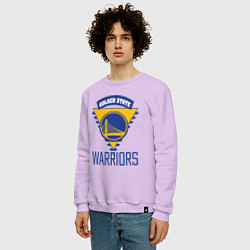 Свитшот хлопковый мужской Golden State Warriors Голден Стейт НБА, цвет: лаванда — фото 2