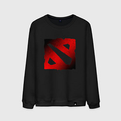 Свитшот хлопковый мужской ЧЁРНО КРАСНОЕ ЛОГО ДОТА 2 DOTA 2 LOGO, цвет: черный