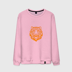Свитшот хлопковый мужской Символ года тигренок оранжевый, цвет: светло-розовый