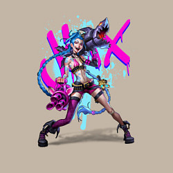 Свитшот хлопковый мужской LOL JINX БРЫЗГИ КРАСОК, цвет: миндальный — фото 2