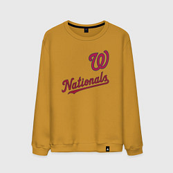 Свитшот хлопковый мужской Washington Nationals - baseball team!, цвет: горчичный