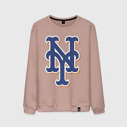 Свитшот хлопковый мужской New York Mets - baseball team, цвет: пыльно-розовый