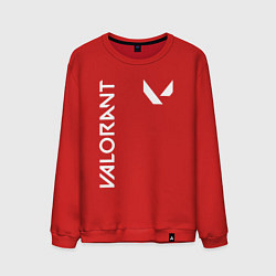 Свитшот хлопковый мужской Valorant - Logo, цвет: красный