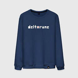 Свитшот хлопковый мужской Deltarune logo надпись, цвет: тёмно-синий