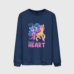 Свитшот хлопковый мужской My Little Pony Follow your heart, цвет: тёмно-синий