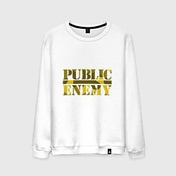 Свитшот хлопковый мужской Public Enemy Rap, цвет: белый