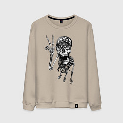 Свитшот хлопковый мужской Skeleton dude, цвет: миндальный
