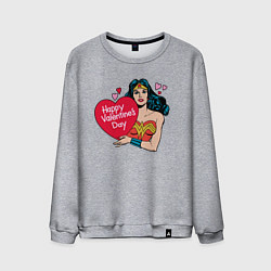 Свитшот хлопковый мужской Wonder Woman Valentine, цвет: меланж