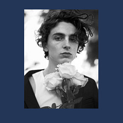 Свитшот хлопковый мужской Timothee Chalamet с розами, цвет: тёмно-синий — фото 2