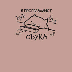 Свитшот хлопковый мужской Я ПРОГРАММИСТ ЪУЪ СЪУКА БЪЯТЬ, цвет: пыльно-розовый — фото 2