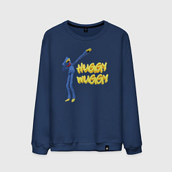 Свитшот хлопковый мужской Хаги ваги Huggy Wuggy Poppy Playtime, цвет: тёмно-синий
