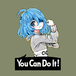 Свитшот хлопковый мужской You can do it!, цвет: авокадо — фото 2