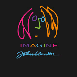 Свитшот хлопковый мужской Джон Леннон Автопортрет Автограф, цвет: черный — фото 2