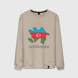 Свитшот хлопковый мужской Map Azerbaijan, цвет: миндальный