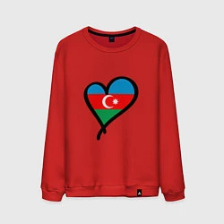 Свитшот хлопковый мужской Azerbaijan Heart, цвет: красный
