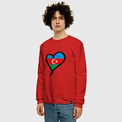 Свитшот хлопковый мужской Azerbaijan Heart, цвет: красный — фото 2