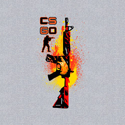 Свитшот хлопковый мужской CS GO Винтовка M4A4 HOWL, цвет: меланж — фото 2