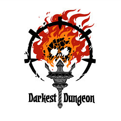 Свитшот хлопковый мужской Darkest Dungeon: skull logo, цвет: белый — фото 2