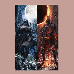 Свитшот хлопковый мужской Dark Souls x Bloodborne Дарк Соулс, цвет: пыльно-розовый — фото 2